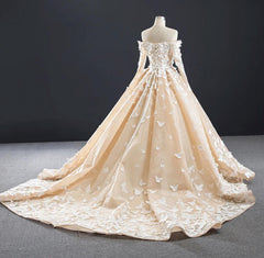 Long Sleeve Quinceanera Dress Off the Shoulder Butterfly Ball Gown Sweet 16 Dress