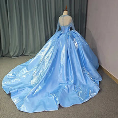 Luxury Blue Celebrity Evening Dress For Girl Beads Party Prom Gowns Sweet 16 Party Dress