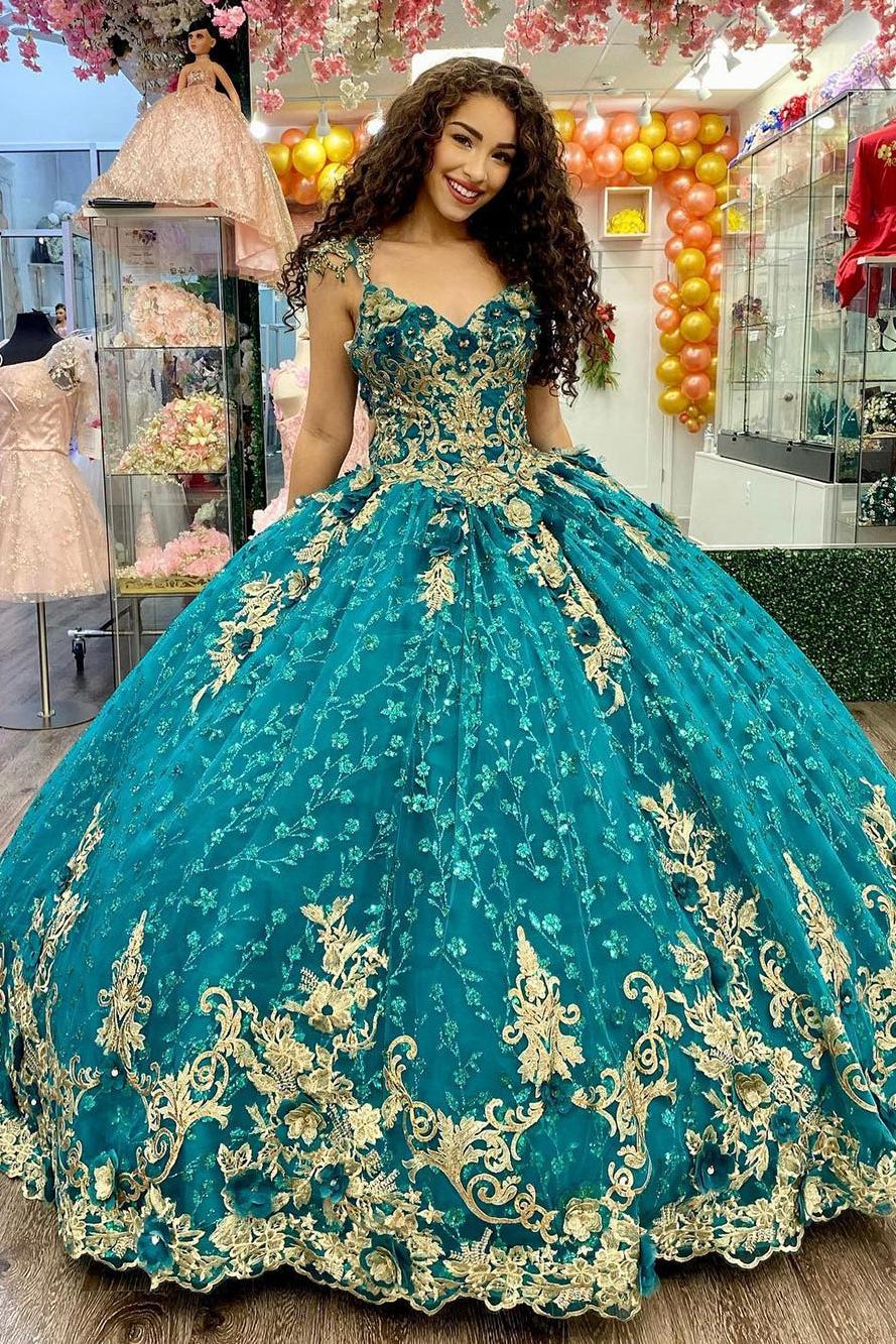 Dreamyannie UK Luxury & Gorgeous Ball Gown V Neck Straps Gold Lace Appliques Sequined Beaded Hunter Green Tulle Quinceanera Dresses Princess Evening Party Gown For Sweet 16 Dress Dreamyannie UK Luxury & Gorgeous Ball Gown V Neck Straps Gold Lace Appliques Sequined Beaded Hunter Green Tulle Quinceanera Dresses Princess Evening Party Gown For Sweet 16 Dress