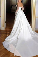Luxury Satin/Sequined Wedding Dresses with Detachable Trumpet/Mermaid Sweetheart Silhouette