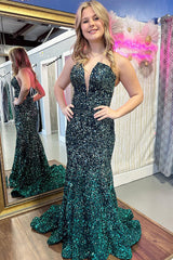 Mermaid Dark Green Prom Dress Sweetheart Long Formal Dress