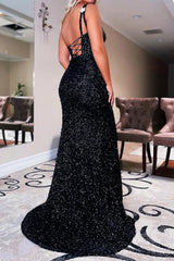 Mermaid Hot Pink Stars Sequins Prom Dress