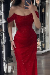 Mermaid Prom Dress Sequined Off the Shoulder Evening Dress