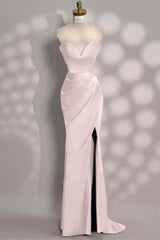 Mermaid Prom Dress Sleeveless Sweetheart Satin Evening Dress