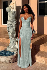 Mermaid Prom Dress Sweetheart Sleeveless Beaded Evening Dress
