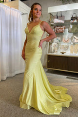 Mermaid Spaghetti Straps Lilac Prom Dress Sequined Long Evening Dress