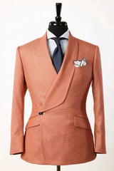 Newest Orange Shawl Lapel 2 Piece Wedding Suit