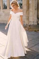 Off-The-Shoulder A-Line Beach Wedding Dresses