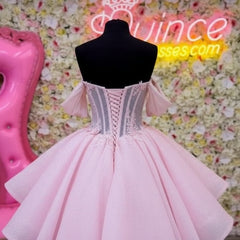 Off The Shoulder Mini Dress A Line Corset Appliqued High Low Cocktail Dress