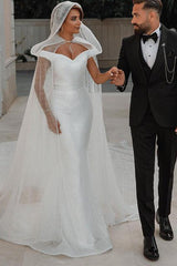 Off-The-Shoulder Sleeveless Sequined Trumpet/Mermaid Wedding Dresses