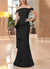 Off-the-Shoulder Floor-Length Sheath/Column Gown for the Mother of the Bride