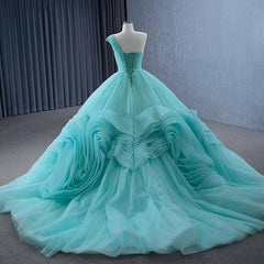 One Shoulder Quinceanera Dress Sweet 15 Tulle Ball Gown Sweet 16 Dress