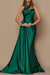 One Shoulder Silk Like Satin Bridesmaid Dresses With Ruffle