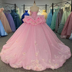Pink Ball Gown Quinceanera Dress Sweetheart Neck Sweet 16 Dress