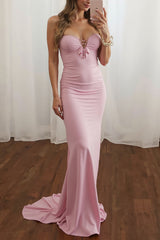 Pink Prom Dress Mermaid Sweetheart Long Formal Dress
