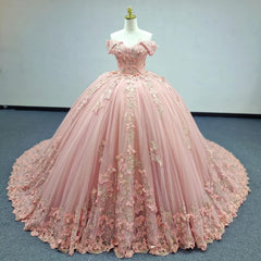 Pink Quinceanera Dress Butterfly Flowers Ball Gown Sweet 16 Dress
