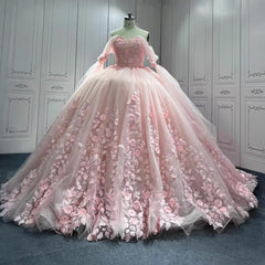 Pink Tulle Off The Shoulder Quinceanera Dress Ball Gown Sweet 16 Dress