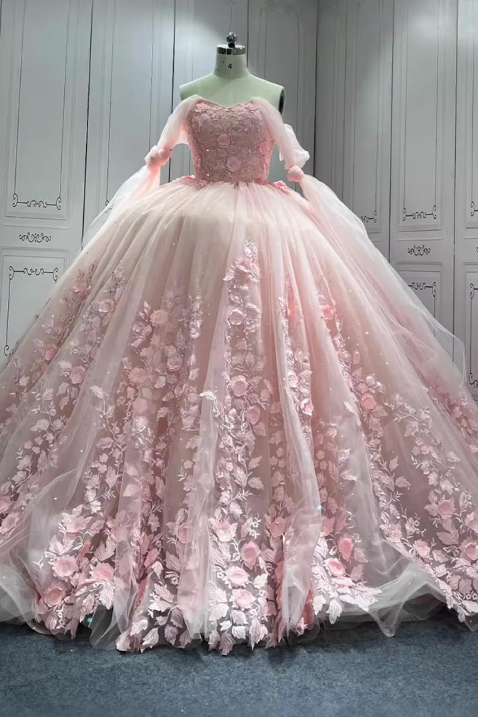 pink sweet 16 dress Dreamyannie UK Pink Tulle Off The Shoulder Quinceanera Dress Ball Gown  Sweet 16 Dress