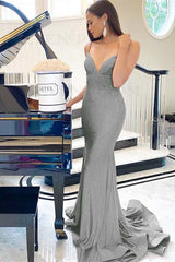 Purple Mermaid Prom Dress Sleeveless Spaghetti Straps Beaded Evening Dress