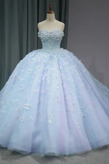 Purple Princess Quinceanera Dress 2024 Strapless Appliques Beads Birthday Party For 15Th Girls Ball Gown Dress