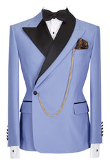 Purple Two Piece Peaked Lapel Prom Suit