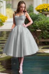Red Spaghetti Straps Graduation Dress Sweetheart Sleeveless A Line Short Cocktail Dress