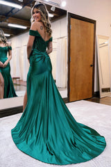 Royal Blue Prom Dress Corset Detachable Neck Mermaid Long Evening Dress with Slit