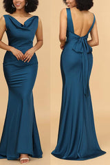 Satin Bridesmaid Dresses With Bows
