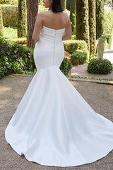 Satin Wedding Dresses - Elegant Trumpet/Mermaid Style Sleeveless