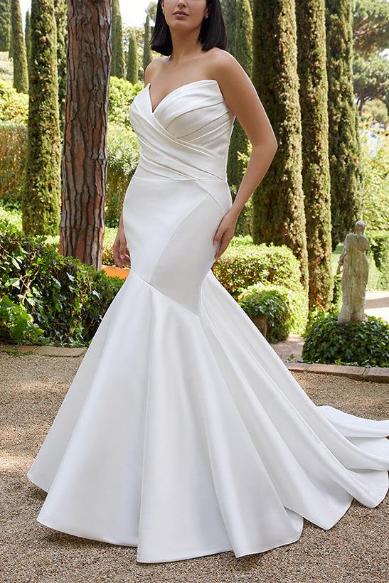 Satin Wedding Dresses - Elegant Trumpet/Mermaid Style Sleeveless