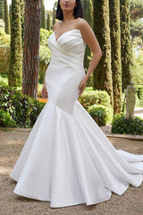 Satin Wedding Dresses - Elegant Trumpet/Mermaid Style Sleeveless