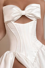 Satin Wedding Dresses With Split Front