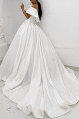Sequin Off-The-Shoulder Ball-Gown Wedding Dress
