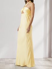 Sheath/Column Halter Keyhole Backless Maxi Dresses Long Bridesmaid Dresses