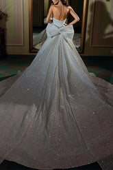 Sleeveless Sequined Wedding Dresses With Bow(s)