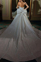 Sleeveless Sequined Wedding Dresses With Bow(s)