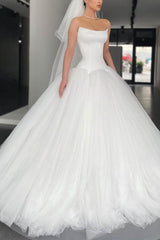 Strapless Ball-Gown Simple Vintage Wedding Dresses : Strapless Ball-Gown Simple Vintage Wedding Dresses