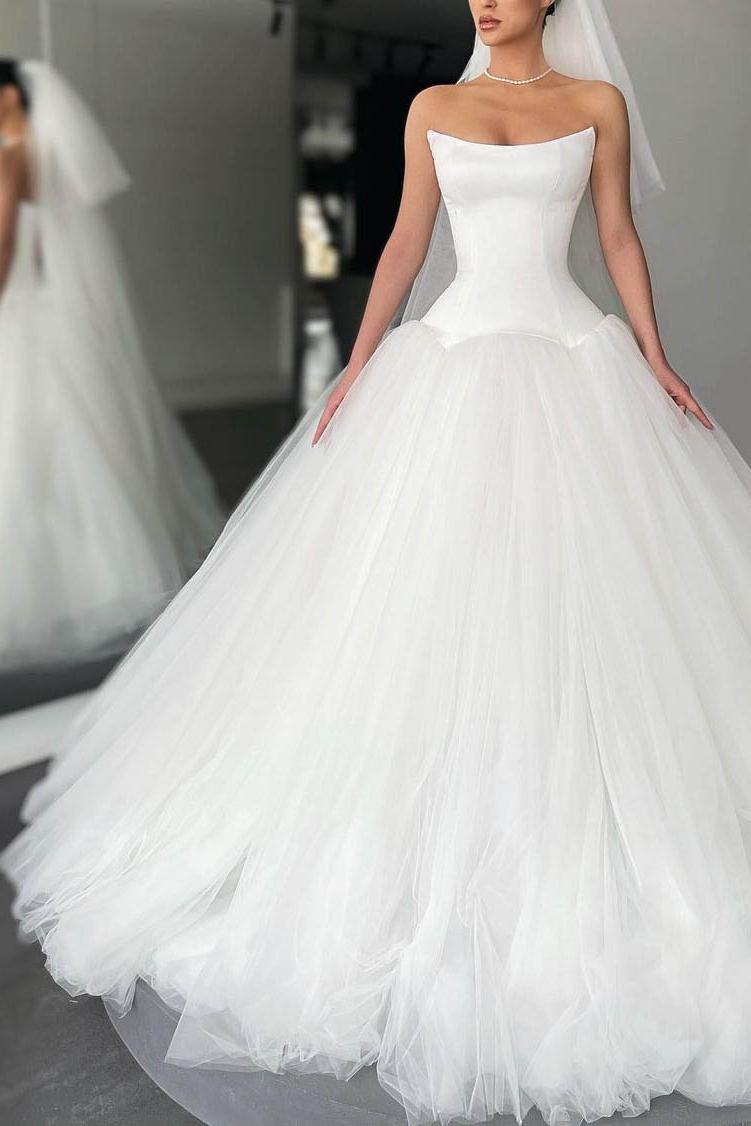 Strapless Ball-Gown Simple Vintage Wedding Dresses : Strapless Ball-Gown Simple Vintage Wedding Dresses