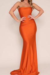 Strapless Fitted Trumpet Mermaid Jersey Bridesmaid Dresses
