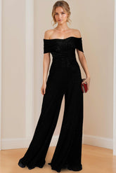 Strapless Floor-Length Jumpsuit in Crinkle Chiffon for the Mother of the Bride