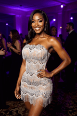 Strapless Mini Graduation Dress Silver Cocktail 1920s Party Dress with Fringes