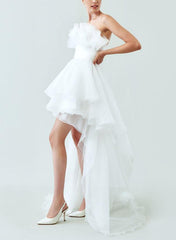 Strapless Sleeveless Sweep Train Beach Wedding Dresses