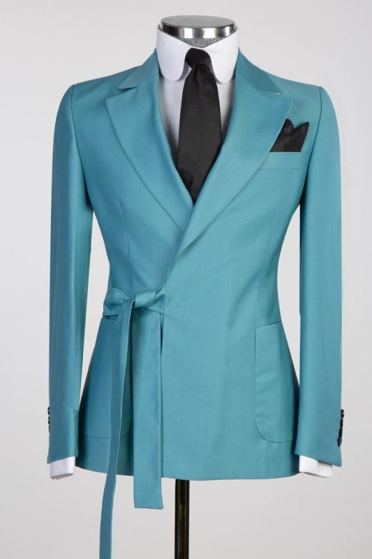 Stylish Blue Notched Lapel 2 Piece Prom Suit