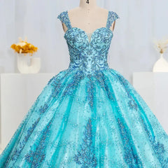 Sweet Princess Lace Ball Gown Quinceanera Dress Scoop Prom Dress Formal Gown Sweet 16 Party Dress