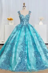 Sweet Princess Lace Ball Gown Quinceanera Dress Scoop Prom Dress Formal Gown Sweet 16 Party Dress