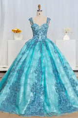 Sweet Princess Lace Ball Gown Quinceanera Dress Scoop Prom Dress Formal Gown Sweet 16 Party Dress