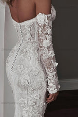 Sweetheart Wedding Dress Mermaid 3D Flowers Beach Bridal Gown