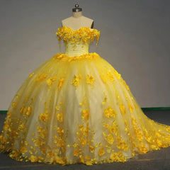 Sweetheart Yellow Quinceanera Dress Off The Shoulder Party Dress Ball Gown Sweet 16 Party Dress