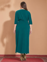 V-Neck A-Line Princess Gown with Asymmetrical Ruffles for Plus-Size Mothers of the Bride