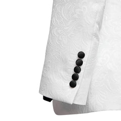 White Jacquard Two Piece Shawl Lapel Wedding Suit